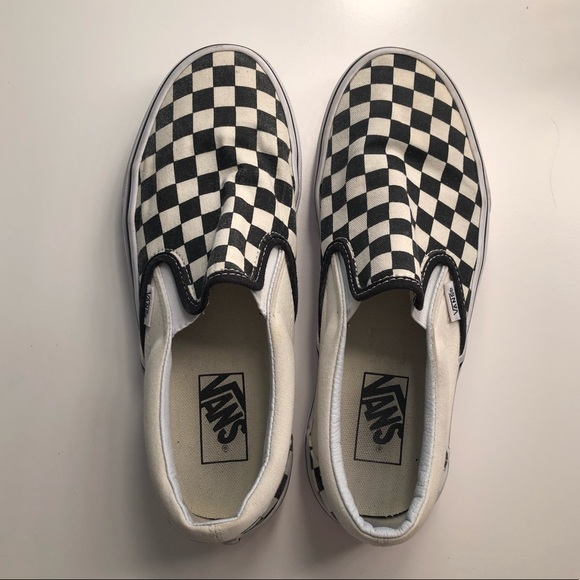 red white and black checkered vans